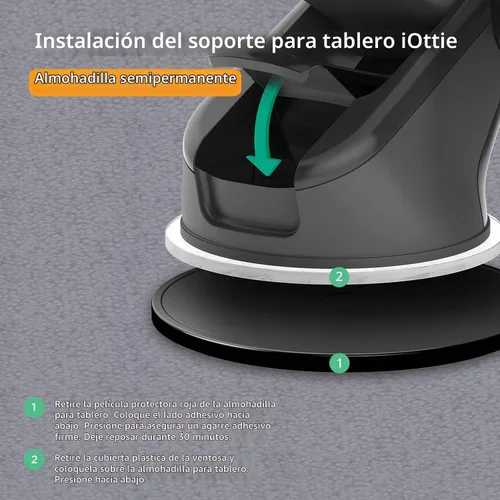 Vista 2 de iOttie alfombrilla flexible para tableros de superficies curvas para soportes para montar en el auto, Adhesivo, Negro