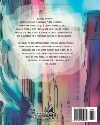 Vista 2 de Libro de colorear invertido- Paisajes y Ciudades- Lienzo a color para dar vida a tus propias creaciones- Para artistas (Spanish Edition)
