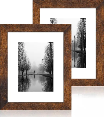 Vista 50 de iRahmen - Juego de 2 marcos de fotos de 4 x 6, marco de madera negro con cristal de alta definición, para mostrar fotografías de 3.5 x 5