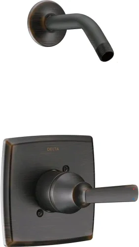 Vista 6 de Delta Ashlyn 14 Series T14264-CZLHD - Juego de grifo de ducha de una sola función, kit de moldura de mango de válvula dorado, bronce champán