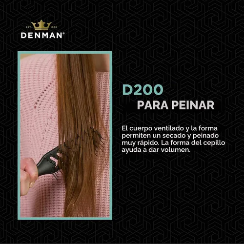 Vista 4 de Jack Dean by Denman D200 Cepillo de ventilación flexible para secado con soplado, cepillo de pelo para cabello húmedo y seco, rizado, grueso, lacio