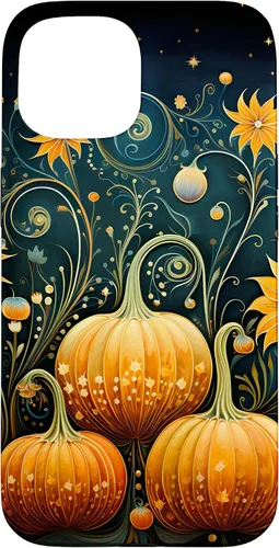 Vista 6 de Funda floral para iPhone 16 Pumpkins Vintage Otoño Otoño