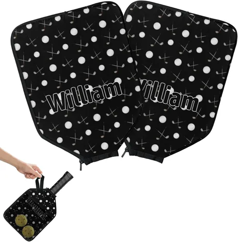 Vista 17 de Funda de paleta de pickleball personalizable, 1/2 paquetes de texto personalizado, nombre y foto, ajuste universal para hombres y mujeres