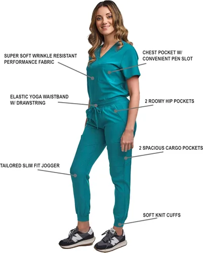 Vista 2 de Conjunto médico de enfermería GT 4FLEX para mujer, parte superior y pantalón