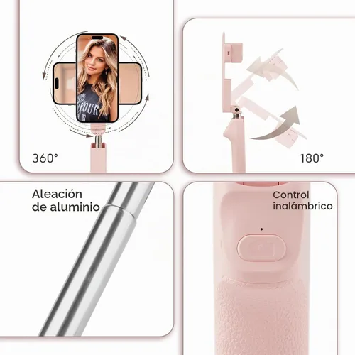 Vista 2 de MQOUNY Trípode para teléfono, palillo portátil para selfie con control remoto, tamaño de bolsillo para iPhone, mini teléfonos compactos de viaje