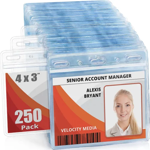 Vista 11 de Protector de tarjeta de Estados Unidos (transparente, 4 x 3 pulgadas, paquete de 50), resistente al agua y resellable horizontal de plástico