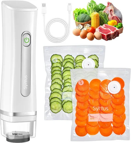 Vista 7 de Syntus 30 bolsas reutilizables selladoras al vacío para alimentos, pequeñas bolsas de almacenamiento de alimentos de 8 x 10 pulgadas con cremallera
