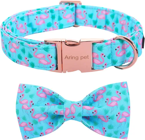 Vista 47 de ARING PET Collar de perro con corbatín, collares de terciopelo para perros con corbatín extraíble, collar de lazo ajustable para perros hembras