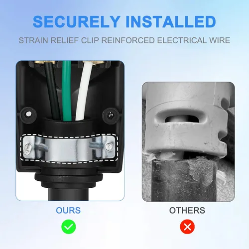 Vista 4 de Receptáculo NEMA 6-50R, 50 Amp 3 clavijas 250 voltios soldador de repuesto enchufe hembra resistente, negro, certificación ETL