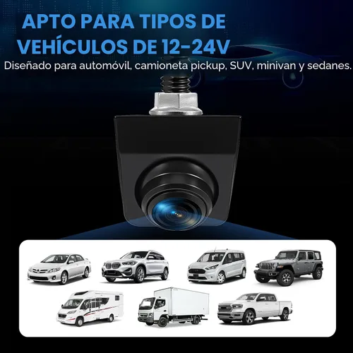 Vista 8 de Cámara de respaldo con vista frontal conmutable – 1080P metal AHD, visión trasera gran angular de 170°, visión nocturna súper clara, inversa Negro