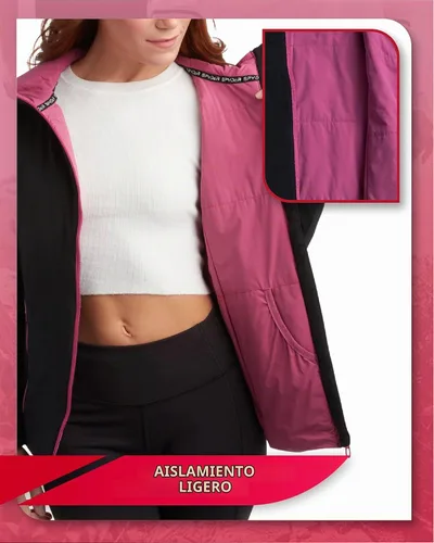 Vista 2 de Spyder Chaqueta cortavientos para mujer, impermeable, resistente al viento Negro