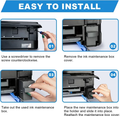 Vista 3 de T3661 Caja de mantenimiento para Epson XP-15000 XP-970 XP-6100 XP-6000, paquete de 2