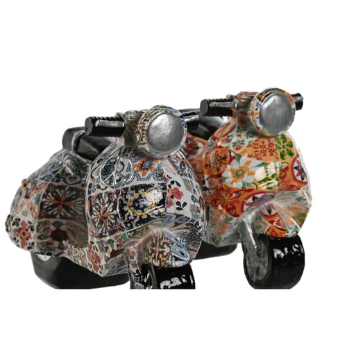 Vista 3 de Figura Decorativa Home ESPRIT Multicolor Mediterráneo scooter 14 x 8 x 11 cm (2 Unidades)