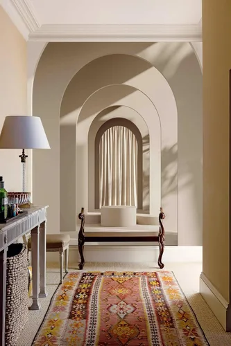 Vista 2 de Zeeko Mural de pared con arco 3D de 59 pulgadas de ancho x 98 pulgadas de alto, para despegar y pegar, papel tapiz moderno neutro nórdico extraíble