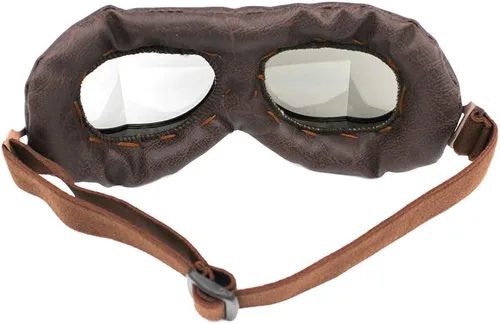 Vista 4 de Gafas de motocicleta estilo vintage de piloto aviador para motocross, cruiser, scooter, anti UV, antiarañazos, a prueba de polvo para ciclismo