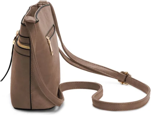 Vista 2 de LA TERRE Bolsos cruzados con bolsillo con cremallera, bolsos cruzados ligeros medianos para mujer