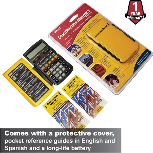 Vista 9 de Calculated Industries 4054 Construction Master 5 en Español - Calculadora de construcción con pies, pulgadas y fracciones para carpinteros