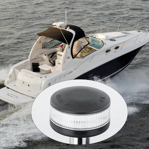 Vista 7 de Luces de popa, luces de navegación, luz de anclaje LED alrededor, base plegable, certificado USCG 2NM, para barco, yate, pontón, barco de pesca