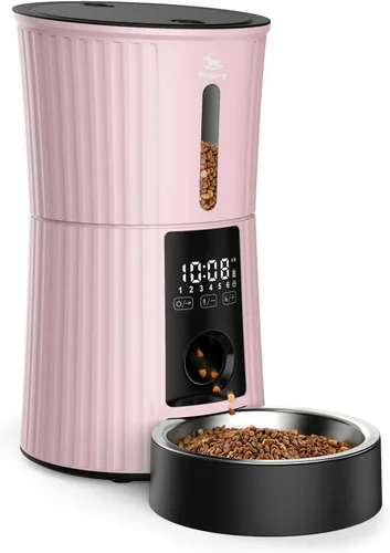 Vista 9 de Petory Comederos automáticos temporizados para gatos, dispensador programable de alimentos secos de 4 litros para gatos y perros pequeños