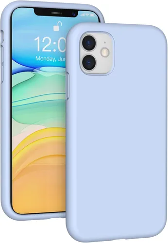 Vista 12 de Funda de silicona líquida compatible con iPhone 12 Pro Max 6.7 pulgadas, funda de gel de protección completa con forro de microfibra, funda
