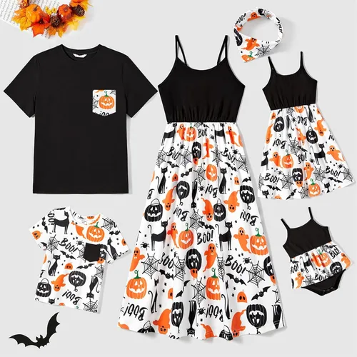 Vista 8 de PATPAT Conjuntos familiares a juego para mamá y yo, vestidos hawaianos tropicales con tirantes delgados y camisa a juego