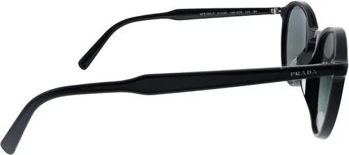 Vista 3 de Prada PR 05XSF 1AB2D0 - Gafas de sol redondas de plástico negro con lente degradado gris