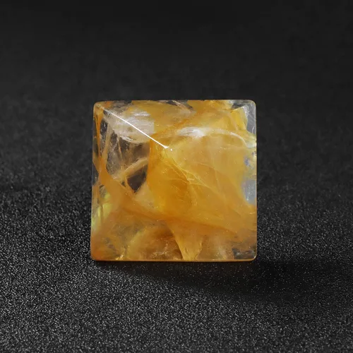 Vista 3 de SMQ Piedras de chakra piramidales de orgón de cristal citrino de 1.6 pulgadas, generador de piedras preciosas talladas a mano, generador de Engrgy