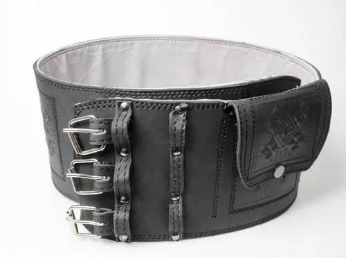 Vista 6 de Cinturón de cuero negro hecho a mano para hombre, cintura ancha vikingo o corsé Se adapta a cinturas de 27 a 60 pulgadas
