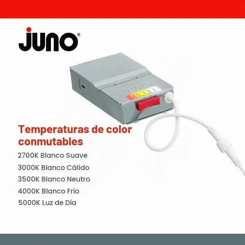 Vista 3 de Juno Luces empotrables LED de 6 pulgadas, luz descendente de oblea redonda 5 en 1, temperatura de color blanco conmutable, 120 voltios, borde
