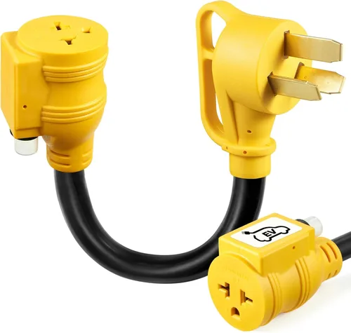 Vista 10 de Adaptador de enchufe macho NEMA N6-30P de 30Amp a enchufe de secadora a adaptador de cargador EV de 6-20R, enchufe de secadora de 3 clavijas de 30A