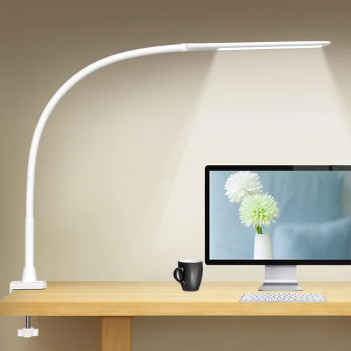 Vista 7 de Youkoyi - Lámpara LED de aumento con brazo basculante metálico - 10 niveles de brillo, 3 modos de color, aumento de 5X, lente de vidrio de 4.1