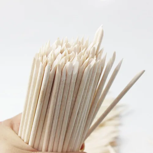 Vista 3 de 800 palitos de madera naranja para arte de uñas, herramienta multifuncional para manicura y pedicura, 4.5 pulgadas