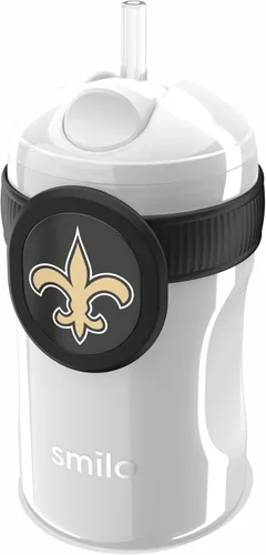 Vista 13 de Smilo Vaso con popote de Arizona Cardinals con licencia oficial de la NFL, para bebés y niños pequeños, con popote de silicona ponderado y capacidad