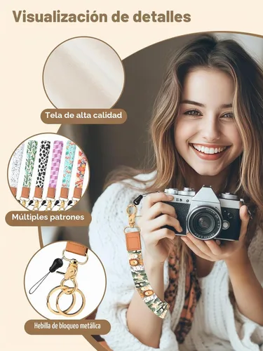 Vista 5 de Llavero de pulsera para mujeres y hombres, soporte para llavero, cordón de muñeca para llaves Animal