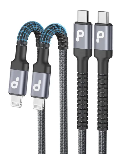 Vista 10 de Cable USB C a Lightning certificado por Apple, paquete de 2 cables de carga rápida para iPhone, tipo C Lightning para iPhone 13, 12, 11 Pro Max