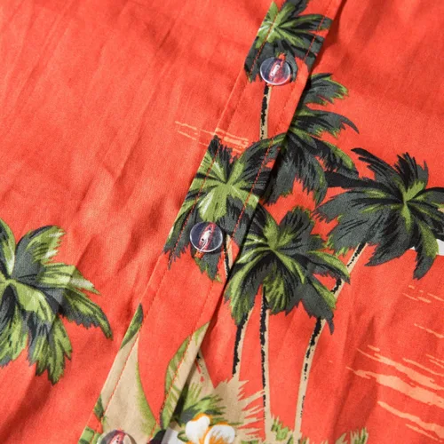 Vista 6 de TUNEVUSE Mens FlowerPineappleBird Print Hawaiian Short Sleeve Shirt Casual Button Down Tropical Shirt
