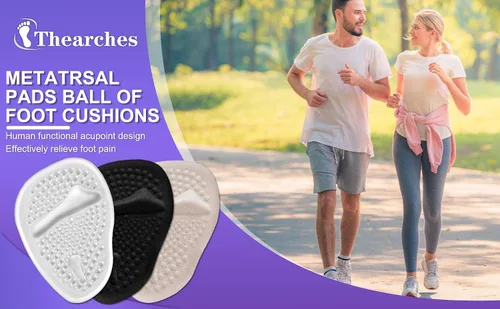 Vista 8 de 6 pares de almohadillas metatarsianas para talones de bolas de gel de pies para mujeres, almohadillas adhesivas invisibles para el antepié, inserto