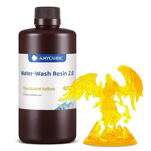 Vista 23 de ANYCUBIC Resina de impresora 3D lavable al agua 2.0, resina 3D de alta precisión de 405 nm, resina de fotopolímero de baja contracción para Gris