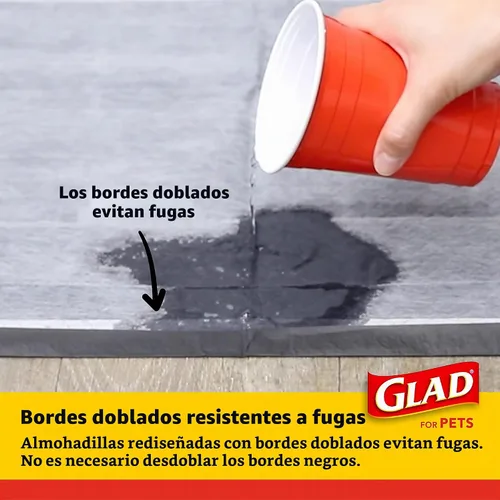 Vista 4 de Glad Almohadillas para cachorros de carbón negro para mascotas, almohadillas desechables súper absorbentes para orina de perro, almohadillas