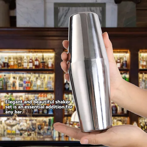 Vista 8 de Cocktail Shaker Set Bar Cocktail Tools for Mixed Drink, Stainless Steel Cocktail Shaker Set Bartender Kit(600/450ml)