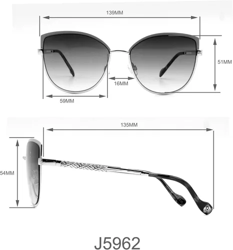 Vista 7 de Jessica Simpson Women's J5962 Refined Metal Cat Eye Sunglasses with UV400 Protection - Glamorous Sunglasses for Women, 59mm