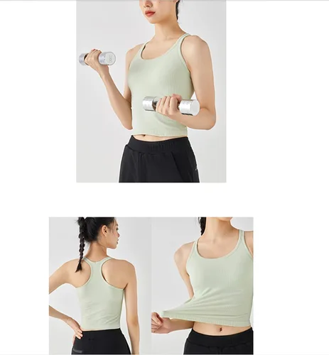 Vista 40 de sphinx cat - Camiseta corta de entrenamiento para mujer, camiseta sin mangas, acanalada, con espalda cruzada y brasier integrado