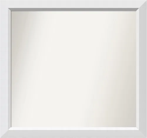 Vista 284 de Amanti Art Espejo de baño blanco para sobre el fregadero, 24 x 26 pulgadas, espejo rectangular blanco y blanco, marco de madera contemporáneo