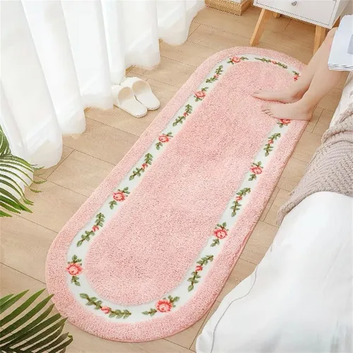 Vista 16 de Abreeze Alfombra rosa para sala de estar y dormitorio, antideslizante, ultrasuave, lavable y absorbente, 17.71x49.21 pulgadas, color azul