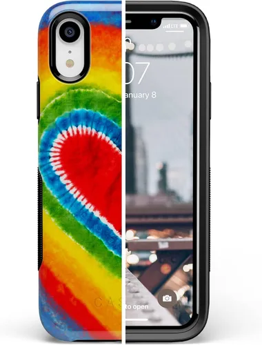 Vista 2 de Casely Funda para iPhone XR Funda con diseño de corazón teñido anudado