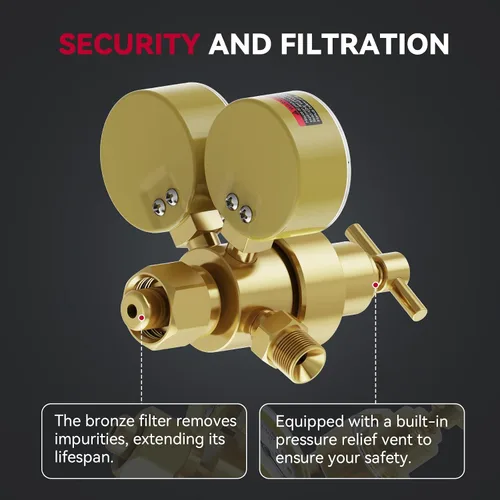 Vista 7 de ARCCAPTAIN Medidores de regulador de oxígeno Soldadura de gas, 0-4000PSI y 0-100PSI Medidores de gas de soldadura con conexión de entrada CGA 540