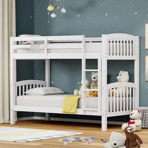 Vista 8 de Glenwillow Home Litera Arca de madera maciza individual sobre cama individual en gris claro
