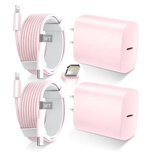 Vista 19 de DiHines Cargador rápido para teléfono 14 13 12 11, cable de carga Lightning de 3 pies con bloque de carga USB C de 20 W para teléfono 14/14 Pro