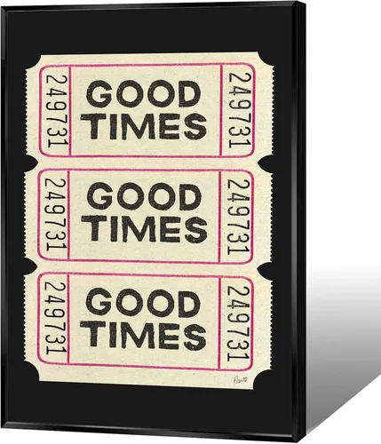 Vista 11 de Póster vintage negro con texto en inglés "Good Times" (Good Times) para habitación negra, estética, arte de pared, bar, carrito, impresiones