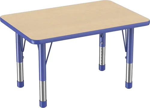 Vista 76 de FDP - Mesa rectangular para actividades escolares y aulas (24 x 36 pulgadas), patas gruesas para niños pequeños, altura ajustable de 15 a 24